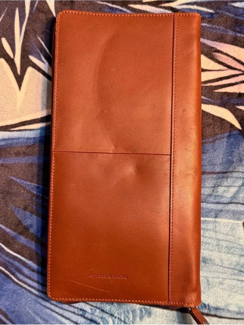 Genuine Leather Long Wallet - Brown